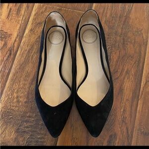 Chloe Lauren Black Suede Pointed Toe Ballet Flats Shoes Size 10 US 40